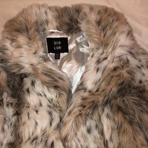 Faux Fur Snow Leopard Coat